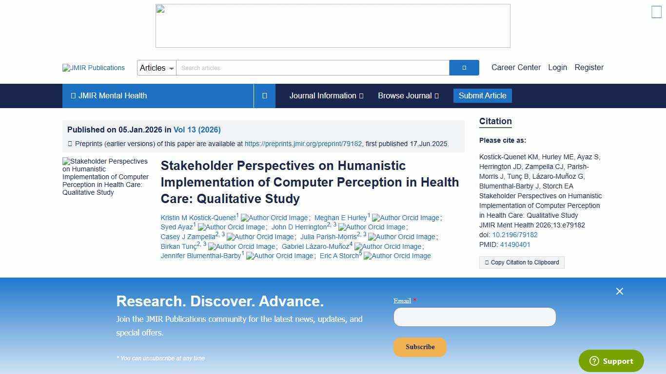 JMIR Mental Health - Stakeholder Perspectives on Humanistic Implementation of Computer Perception in Health Care: Qualitative Study